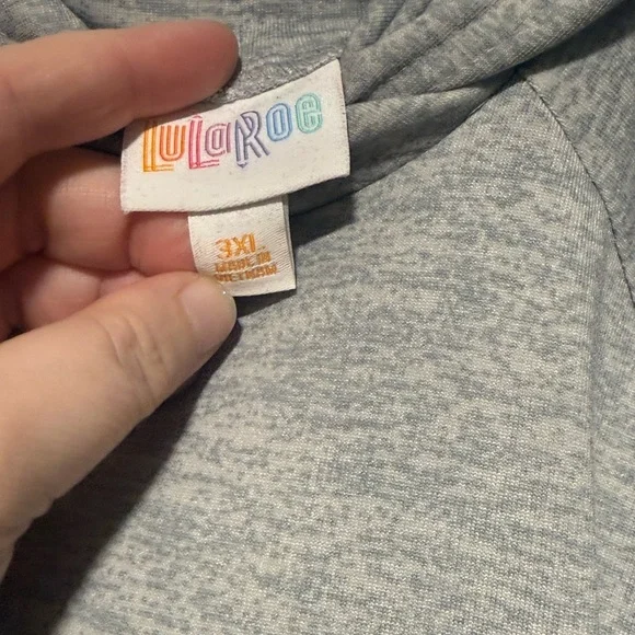 LuLaRoe Heather Gray Pullover Hoodie - Picture 3 of 4